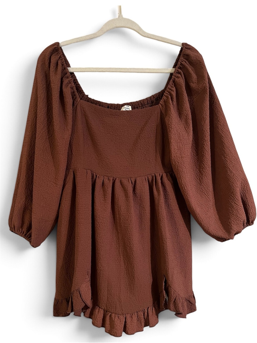 Peasant Square-Neck Peplum Top